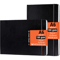 Menorah - Sketchbooks For Artists-A6-180 Gsm- (Pack Of 2 Combo )Pocket Size Sketchbook-(100 Pages/50 Sheets)-Drawing Book For Artists-(Size Landscape Sketchbook 10.5 Cm X 14.8 Cm & Portrait Sketchbook 14.8 Cm X 10.5 Cm)-Completely Handmade-Combo- Black