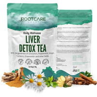 Rootcare Organics Fatty Liver Detox Ayurvedic Tea With Cinnamon, Peppermint & 7 Herbal Blend | Supports Alcohol Detox, Improves Liver Health Naturally | Pack Of 1 Month (100G)