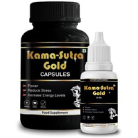 Kamasutra Gold Ayurvedic Capsules With 30Ml Kamasutra Massage Oil | Natural Wellness & Vitality Booster | Original Herbal Formula
