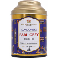 San-Cha Tea Boutique Londoners Darjeeling Tea Earl Grey Tea(50 Cups+)Bergamot Fruit Tea, Citrus & Floral Notes, Leaf Tea, Golden Orange Pekoe Tea, 100 Grams