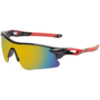 Roshfort Mens Sports Sunglasses Uv Protection Sunglass For Men Riding Cricket Cycling Running Driving Fishing Glasses (A-2,Black-Red Multicolour),Non-Polarized