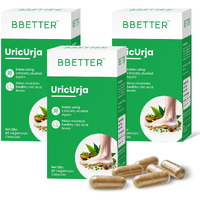 Bbetter Uricurja - Lab Tested Ayurvedic Medicine For Uric Acid Levels Management | Gout Pain Relief Medicine | 180 Capsules For Healthy Uric Acid Levels