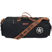 The House Of Tara Canvas Travel Duffle Bag 25 Litres | Sports Duffel | For Men And Women | Waterproof | Adjustable Broad Strap | Gym Bag | Airline Carry On Luggage | Quick Access Pockets | Black