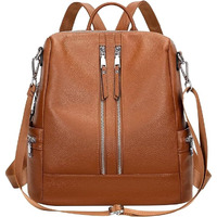 Comfabie Leather Backpacks Purse For Women, Girls College Shoulder Bags, Crossbody Handbags With Laptop Compartment, Travel Backpacks, Messenger Bags, Wallets & Luggage Purse, Daypacks (Tan)