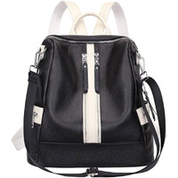 Comfabie Leather Backpacks Purse For Women, Girls College Shoulder Bags, Crossbody Handbags With Laptop Compartment, Travel Backpacks, Wallets & Luggage Purse, Daypacks (New Backpack Black & White)