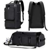 Gustave 40L Gym Bag, Waterproof Fitness Duffel Backpack With Shoe Compartment, Yoga Mat Strap, Travel Luggage Bag For Workout, Sports, Hiking, Camping, Nylon Lightweight & Durable With Shoulder Strap