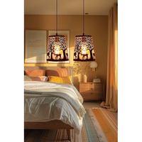 Gauvik Black Trapezoid Design Hanging Pendant Lamp/Hanging Lamp/Ceiling Light For Bedroom, Living Room, Restaurants, Dining, Coffee Shop, Home And Office. (Pack Of 2) (Bulb Not Included)