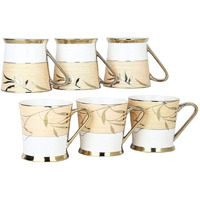 Femora Indian Ceramic Tea Cup, 200 Ml, Set Of 6, Multi-Color (Not Microwave Safe)
