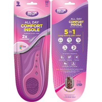 Doctor Extra Soft All Day Comfort Triple Gel Trimmable Heel Support Insoles| Orthotic & Plantar Fasciitis| Breathable Heavy Duty Shock Absorption Cushion Sports Shoe Inserts For Women's Size 4-10 Uk