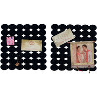 ABV Elliptical Photo Display Pin Up Board/Trendy Wall Hanging for Office and Home (1.5X1.5 Ft) Foam Bulletin Board (Black)-Pack of 2