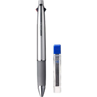 uni-ball Jetstream MSXES-1000 0.7mm 4 Color multifunctional Ball Point Pen With 0.5mm Mechanical Pencil & 0.5 HB Lead | Black, Blue, Red & Green Ink, Silver Body, Pack of 1