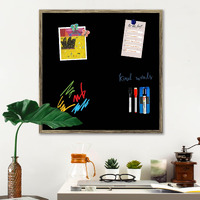 ArtzFolio Greys Family Black Colour | Framed Magnetic Dry Erase White Board | Includes Sticky Notes, Magnet Buttons & Markers | Antique Golden Frame | 20 x 20 inch (51 x 51 cms)