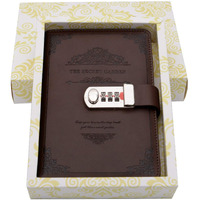 Lifestyle-You Notebook with Number Combination Lock Diary Retro Password Diaries Book Diary Journal Lockable Book. (Brown)