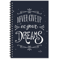 ESCAPER Never Give Up on Your Dreams Ruled - A5 Size - 8.5 x 5.5 inches Designer Motivational Diary, Motivational Quotes Diary, Diary Notepad, Diary for Office, Diary for Gift