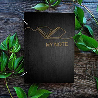 DI-KRAFT Refillable Ring Lock Wooden (MDF) Cover Note Book Printed Diary Unruled Paper Sheets Notebooks for Writing Sweet Memories Journal Planner Scrapbook A5(160 Pages, 6x8 Inches, Black)