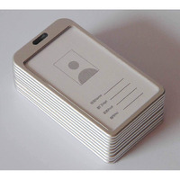 Lazybeee i Cards-Natural Hard Metal (Aluminum Alloy) ID Card Holder/Badge with Scratch Guard for Office ID Card (Vertical)