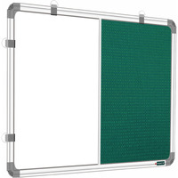 YAJNAS 59x89 CM Premium Combination Board (YPCBG609001) Non-Magnetic Whiteboard with Green Pin-Up Board/Notice Board/Bulletin Board for Home, Office and School Use. Pack of 1, Colour - White-Green