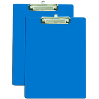 Eduway Wooden Writing/Exam Board/Clipboard with Back Side whiteboard Writing Surface  Lightweight MDF | Heavy Duty Clip for Office, School, Home, College,Shop- Blue(Size- 9.5x13.5 inch)(Pack of 2)