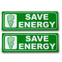 Esplanade Save Energy Sign Sticker Decal - Easy To Mount Weather Resistant Long Lasting Ink Size (9" X 3")