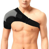 Tima Shoulder Support Double Lock Neoprene Adjustable Stretch Strap Brace Support Medical Posture Compression Shoulder Pad, Black & Grey, Universal, 1 Unit