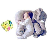 Little Innocents Big Size Fibre Filled Stuffed Animal Elephant Baby Pillow With Ball For Baby Of Plush Hugging Pillow For Kids Boy Girl Birthday Gift (Grey P) - 1Year Above