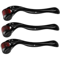 3Pcs Rollers Face 0.5Mm, 1Mm, 1.5Mm For Hair Regrowth Beard Men Growth Head Derma Scalp Massager Face With 540 Titanium Needles | Repairs Damaged Hair Fall | Easy To Use Safe Effective 3 Pack Roller