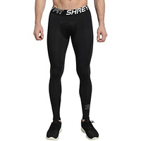Shrey Intense Compression Long Tights Skins, Men's Legging, Base Layer For Gym, Running, Swimming, Cricket, Cycling, Football, Yoga, Basketball, Tennis, Badminton & More (M, Black)