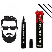 Bogota Beard Color Pencil For Men - Black Beard Pen & Dye For Long Lasting Coverage, Enhances Facial Hair, Moustache & Eyebrows