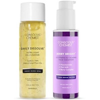 Conscious Chemist Brightening Double Cleansing Kit | 230Ml | Oil Cleanser For Face, Niacinamide Face Wash, Pore Refining Cleanser For Women & Men With Natural Oils, All Skin Types (Pack Of 2)