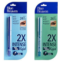 Blue Heaven 2X Intense Kajal Combo Green Queen And True Blue | With Soothing Aloe Vera | Upto 24Hr Stay | Long Lasting And Smudge Proof Pencil | Matte Finish| Pack Of 2 | 0.30G Each, Multicolor