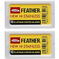 Feather Brand 20 Count Razor Blades New Hi-Stainless Double Edge, Men