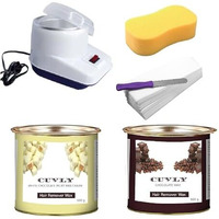 Cuvly Wax Heater Machine Waxing Kit Combo Wax Machine White Chocolate Cream Wax (550 Gm) Chocolate Waxing Combo (550 Gm), Strips (70Pcs), Spatula(Kinfe),Sponge) | (Wax, Heater Combo)