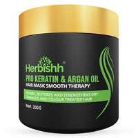 Herbishh Argan Hair Mask-Deep Conditioning & Hydration For Healthier Looking Hair- For Very Dry, Weak, Stressed Out Hair, No Sulphates, No Parabens (200 Gm), 1 Count