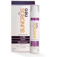 Sunpharma Suncros Neo Generation Sunscreen Gel, Spf 75+ & Pa+++, 12-Hour Sun Protection, Sweat & Water-Resistant Sunscreen, Hydrating, Lightweight, Parabenfree, For Hyperpigmented Skin, 50G