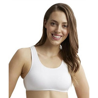 Jockey 1582 Women's Super Combed Cotton Elastane Stretch Slip On Crop Top With Stay Fresh Treatment_White_M