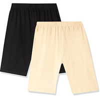 Rupa Softline Women's Sports Shorts (Pack Of 2) (151-2P_Black, Skin_95)