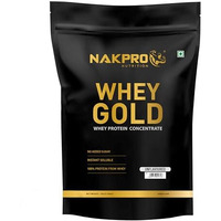 Nakpro Gold Whey Protein Concentrate 80%, 1Kg Unflavoured | 28G Protein, 6.2G Bcaa | Trustified Certified 100% Authentic Supplement Powder & No Adulteration | Fast Absorbing Whey Protein Powder