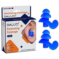 Daluci 2Nd Gen Waterproof Swimming Ear Plugs | Noise Reduction Silicone Ear Protectors For Men & Women | Prevents SwimmerS Ear | Ultra-Soft & Comfortable For Bathing, Showering, Surfing (1 Pair, Matte Blue)