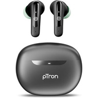 Ptron Bassbuds Astra In-Ear Tws Earbuds With Stereo Sound, 34Hrs Playtime, Stereo Calls, Bluetooth V5.3 Headphone With Quick Pairing, Touch Control, Voice Assist, Type C Charging & Ipx4(Black & Green)