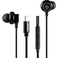 Ptron Boom Buddy In Ear Wired Headphones With Mic, Type-C Audio Connector, Immersive Stereo Sound With Deep Bass, 14Mm Large Dynamic Drivers & 1.2M Nylon Braided Cable (Jet Black)