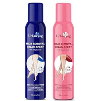 Urban Yog Hair Removal Cream Spray For Women (200 Ml * 2 Units) | Combo Flavor - Tulip And Rose | Painless Body Hair Removal Cream