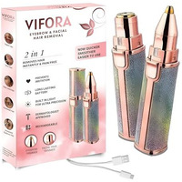 Vifora 2-In-1 Rechargeable Eyebrow Epilators For Women, Facial Hair Removal Machine For Women,Face, Lips, Nose Hair Remover Epilators With Light(Rainbow Color)