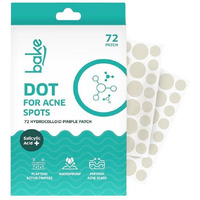 Bake 2% Salicylic Acid Hydrocolloid Pimple Patches (72 Dots) | Absorbs Oil, Prevents Acne | Waterproof Patches | For Acne, Acne Marks, Acne Prone Skin - 72 Patches