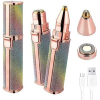 Vominn 2-In-1 Rechargeable Eyebrow Trimmer, Epilator For Women, Facial Hair Removal Machine For Women,Face, Lips, Nose Hair Remover Trimmer With Light(Rainbow Color)