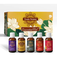 Exotic Aromas Essential Oil - Lavender Oil, Sandalwood Oil, Jasmine Oil, Rose Oil, Ylang Ylang Oil (Pack Of 5)