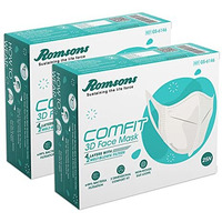 Romsons Nonwoven Fabric Ffp1 Certified Comfit 3D Disposable Respirator Face Masks With 4 Layer Protection (White, Melt-Blown Filter, 50 Pcs) For Unisex