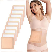 Hannea 10Pcs Castor Oil Patches, Self Adhesive Castor Oil Pack Wrap Organic Cotton, Castor Oil Wrap Pads For Liver, Anti Leakage, No Wash (Oil Not Included)