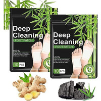 Qerinkle Deep Cleansing Foot Patch, Natural Bamboo Vinegar Ginger Powder Foot Pad For Foot Care, Adhesive Sheets For Relaxation, Pain Relief And Remove Dampness (Ginger, Pack Of 20)