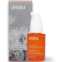 Asaya 15% Vitamin C Face Serum | Brightens Skin, Fades Dark Spots & Boosts Collagen | With Vitamin E For Hydration & Barrier Repair | 3-O-Ethyl Ascorbic Acid & Ferulic Acid | Evens Skin Tone & Lightweight | Non-Greasy, Non-Comedogenic & Non-Irritating | Oily, Dry & Combination Skin | 30Ml