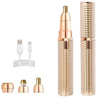 Eninas Eyebrow Trimmer For Women, 3 In 1 Rechargeable Facial Hair Remover With Replaceable Heads, Professional Painless Personal Hair Removal Eyebrow Razor With Indicator Lights, (Brown)